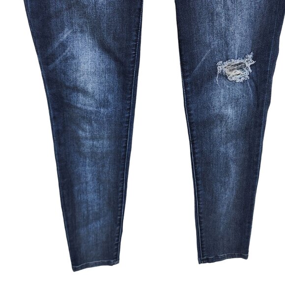 Democracy Jeans Womens Dark Wash Distressed Skinny Denim Blue‎ Ripped Size 6 - Picture 5 of 9